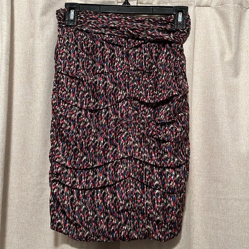 Ba&sh Silk Blend Ruched Tie Waist Dina Skirt Medium - Picture 7 of 14